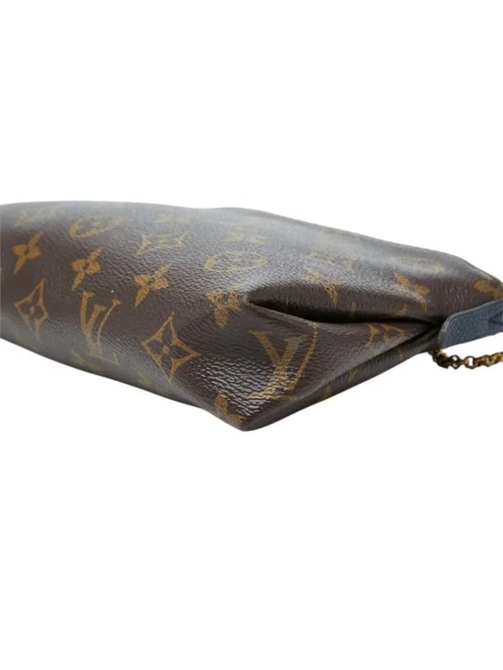 Louis Vuitton Monogram Pallas Clutch Shoulder Bag Chain Pouch Blue Marine Navy